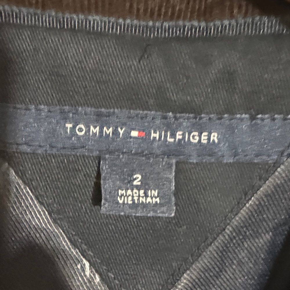 Tommy Hilfiger Women's Dark Brown Logo Crest Corduroy Blazer size 2 Academia - Picture 2 of 13